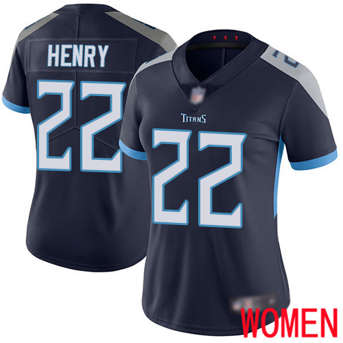Tennessee Titans Limited Navy Blue Women Derrick Henry Home Jersey NFL Football #22 Vapor Untouchable->youth nfl jersey->Youth Jersey
